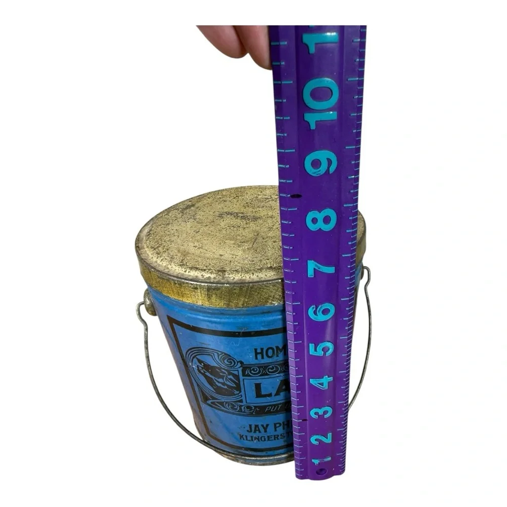 Vintage Blue‎ Lard Tin with Handle